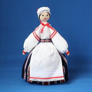 画像1: エストニア　民族衣装人形　大・白いエプロン