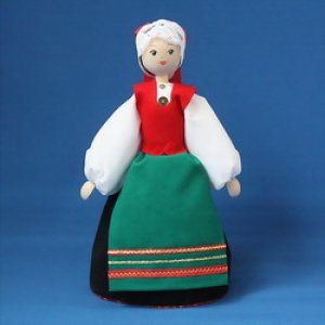 画像1: エストニア　民族衣装人形　大・みどりのエプロン