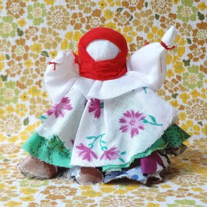 画像1: ロシア　ハンドメイドのお人形　さるぼぼ風　呼び鈴・ベルタイプ　Ａ
