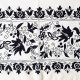 ハンガリー　ヴィンテージ　刺繍ピローケース　タマゴ色ｘブラック　54cm