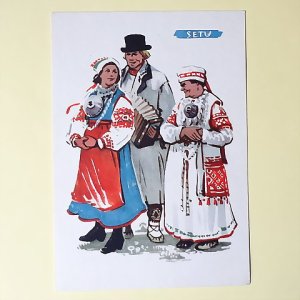 画像1: ヴィンテージポストカード　エストニアの民族衣装　SETU  1960