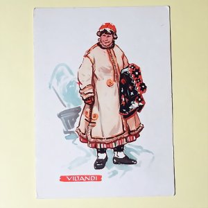 画像1: ヴィンテージポストカード　エストニアの民族衣装　VILJANDI  1960