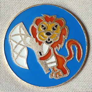 画像1: ロシアンバッジ　虫取りライオン　大きなバッジ　ブルー
