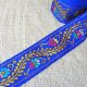 ロシア　刺繍リボン　4.3cm幅　紺パープルｘゴールドラメ　