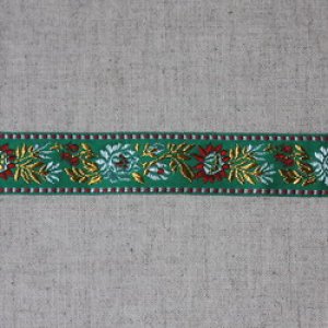 画像1: ハンガリー刺繍リボン　マチョー・トリム　グリーン