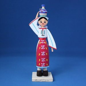 画像1: ルーマニア　民族衣装のお人形　(4)ピンクのエプロン