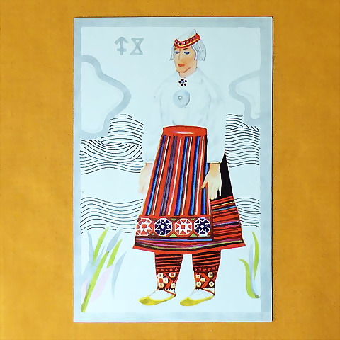 画像1: ヴィンテージカード　エストニアの民族衣装　1973　(7)