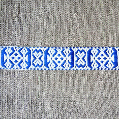 画像: スウェーデン　伝統柄　リボン　ブルー　4cm幅