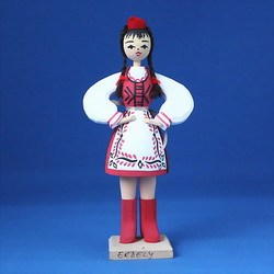 画像1: ルーマニア　民族衣装のお人形　(6)みつあみの女の子