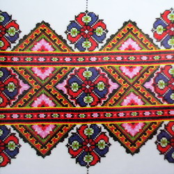 画像: ウクライナタオル刺繍パターン　(12)カラフルボールフラワー